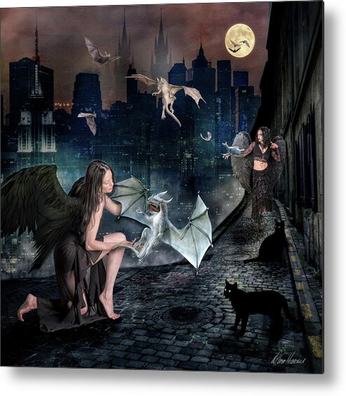 Creatures Metal Print featuring the digital art Creatures of the Night by Diana Haronis