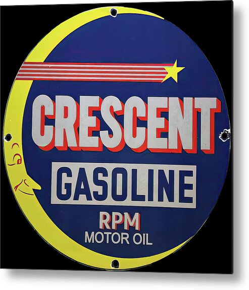 Crescent Gas Metal Print featuring the photograph Crescent Gas Vintage Sign 2 by Flees Photos