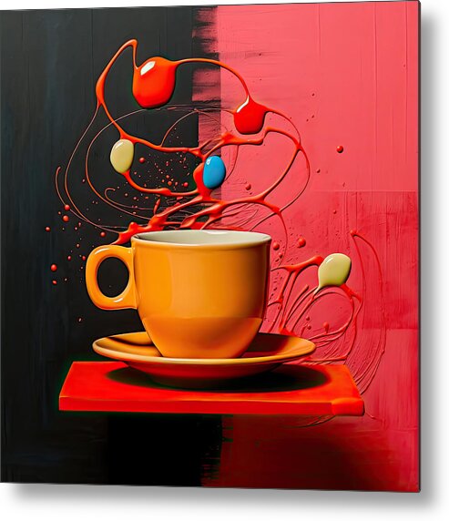 Coffee Metal Print featuring the digital art Cup O' Coffee by Lourry Legarde