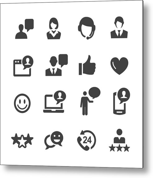 Expertise Metal Print featuring the drawing Customer Service Icons - Acme Series by -victor-