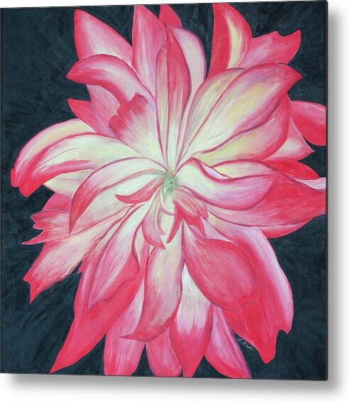 Dahlia Metal Print featuring the painting Dahlia Explosion by Laurel Best