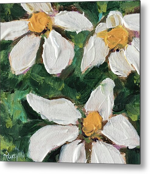 Gardenias Metal Print featuring the painting Daisy Gardenias in Bloom by Roxy Rich