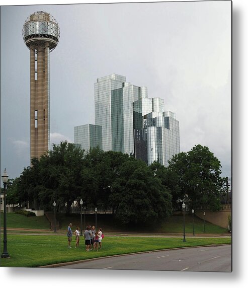 Grey Metal Print featuring the photograph Dallas Sky Line 8 by C Winslow Shafer