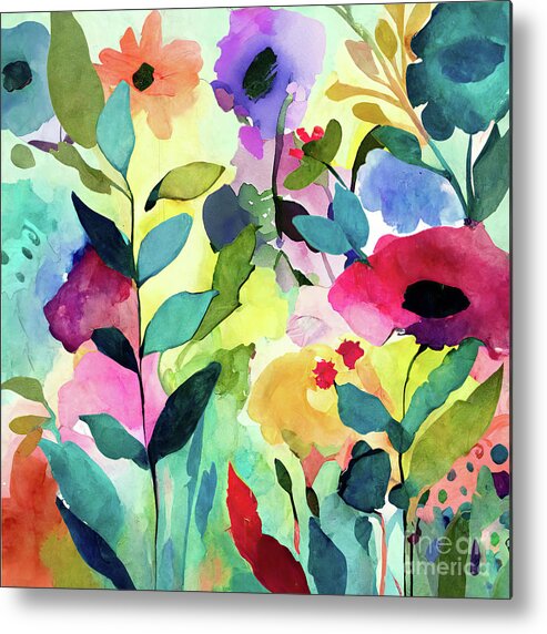 Watercolor Flowers Metal Print featuring the painting Dancing Lessons by Mindy Sommers