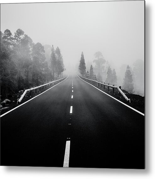 Tenerife Metal Print featuring the photograph Dark Mountain Road by Dorit Fuhg