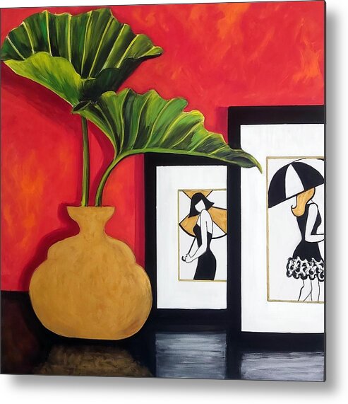Still Life Metal Print featuring the painting Decor by Rosie Sherman