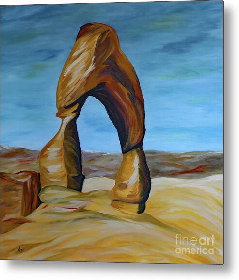 Expressionism Metal Print featuring the painting Delicate Arch II by Christiane Schulze Art And Photography