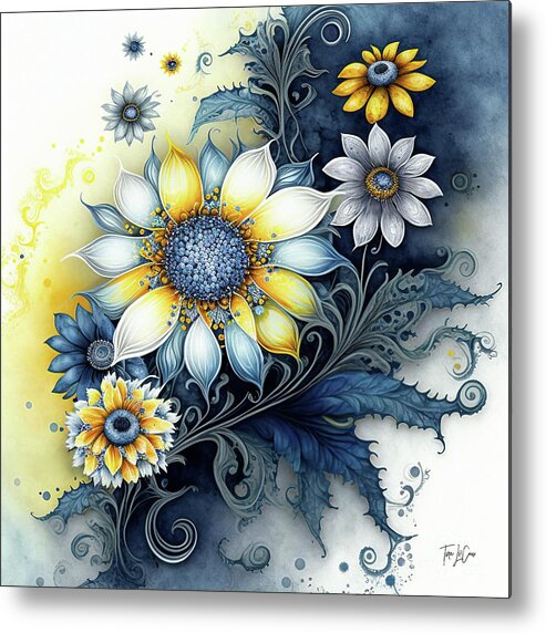 Daisy Flowers Metal Print featuring the painting Delightful Daisies by Tina LeCour
