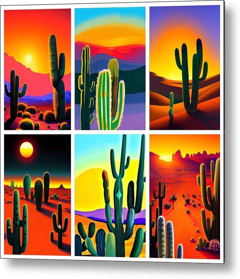Montage Metal Print featuring the mixed media Desert Beauty Montage by Bonnie Bruno