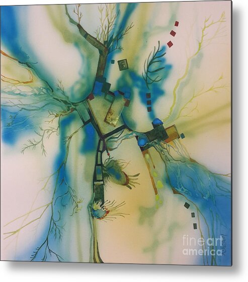 Abstract Metal Print featuring the painting Digitalized Vegetation by Donna Acheson-Juillet