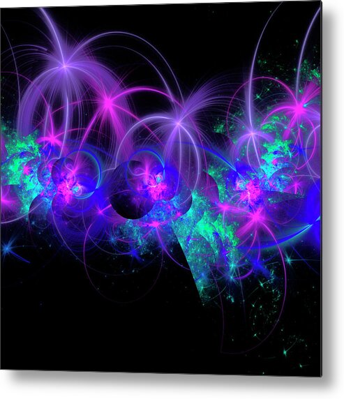 Fractal Metal Print featuring the digital art Dimensions #3 by Mary Ann Benoit