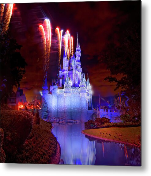 Magic Kingdom Metal Print featuring the photograph Disney's Fantasy in the Sky by Mark Andrew Thomas