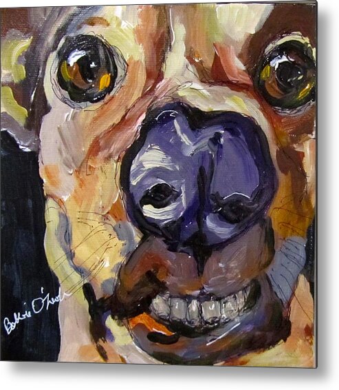 Dog Metal Print featuring the painting Dogsdon't smile do they? by Barbara O'Toole