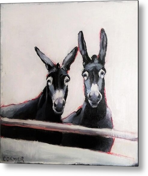 Donkey Metal Print featuring the painting Don Key and Oatey by Jean Cormier