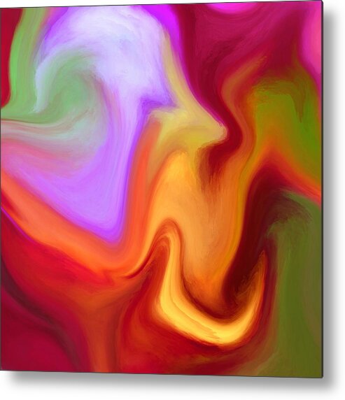 Abstract Metal Print featuring the digital art Dragon by Nancy Levan