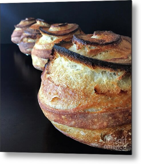 Bread Metal Print featuring the photograph Dramatic Spiral Sourdough Quartet 8 by Amy E Fraser