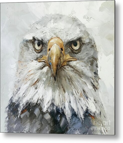 American Bald Eagle Metal Print featuring the painting Eagle Stare by Tina LeCour