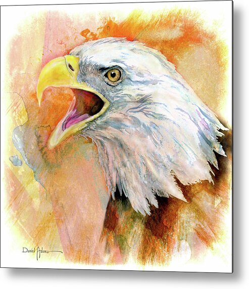 Bald Eagle Metal Print featuring the painting Eagle's Cry by Daniel Adams