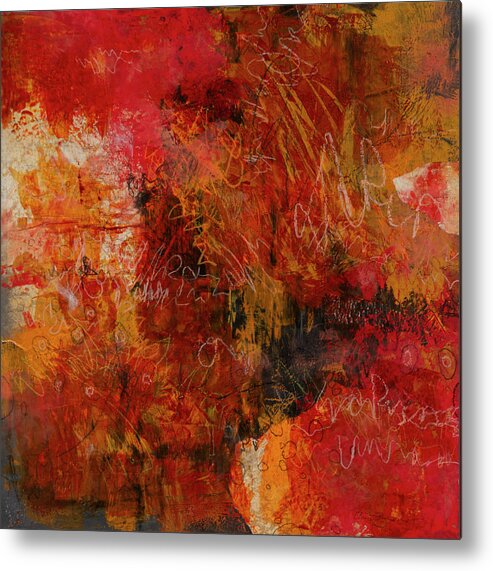 Mixed-media Painting Metal Print featuring the painting Earth Speaks by Chris Burton