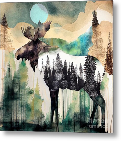 Bear Metal Print featuring the painting Earthen Wonderland II by Mindy Sommers