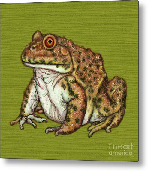 Frog Metal Print featuring the painting East Asian Bullfrog by Amy E Fraser