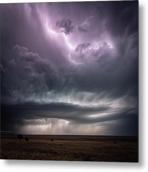 Lightning Metal Print featuring the photograph Electric on the Plains by Laura Hedien