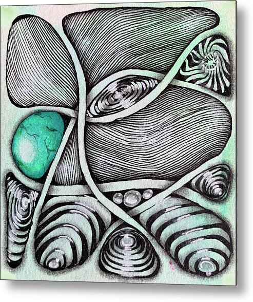 Emerald Metal Print featuring the mixed media Emerald Lineage by Brenna Woods