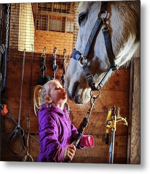 Child Metal Print featuring the photograph Emma and Jewlz by Stephanie Moore