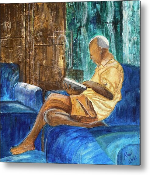 Impressionism Metal Print featuring the painting Engrossed by Raji Musinipally