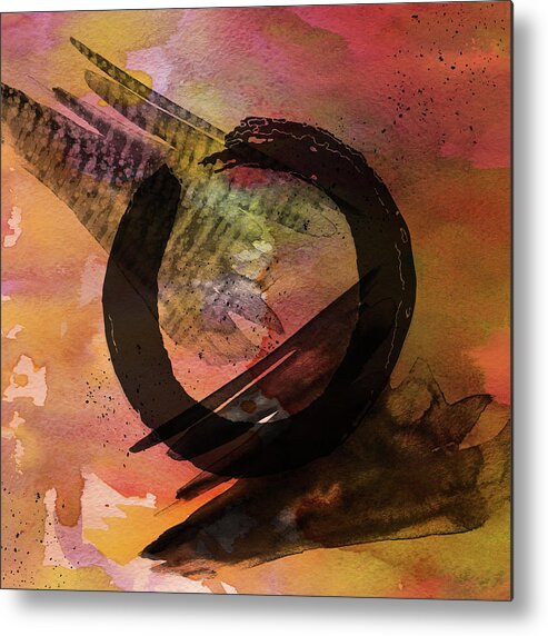 Enso Abstracted Metal Print featuring the painting Enso Abstracted by Kandy Hurley