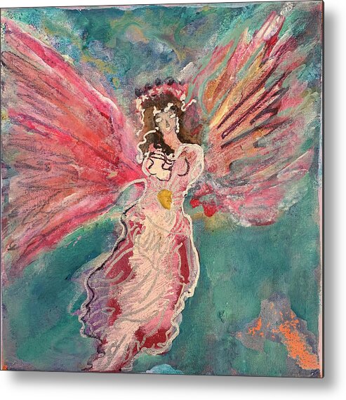Fairy Metal Print featuring the painting Fairy Angel by Leslie Porter