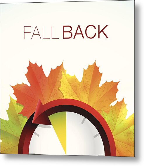 Season Metal Print featuring the drawing Fall Back - Daylight savings by Logorilla