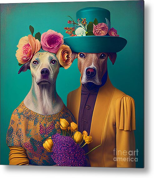 Dog Metal Print featuring the mixed media Family by Binka Kirova