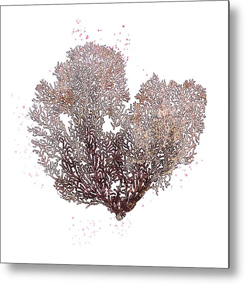 Sea Fan Metal Print featuring the mixed media Fan Coral by Pamela Williams