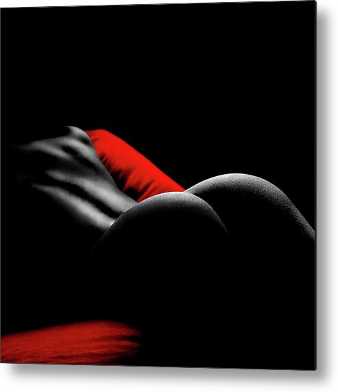 Fine Art Nude Metal Print featuring the photograph Fine Art Nude Woman Bodyscape 16 by Az Jackson