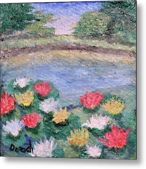 Landscape Metal Print featuring the painting Floating Flora by Gregory Dorosh