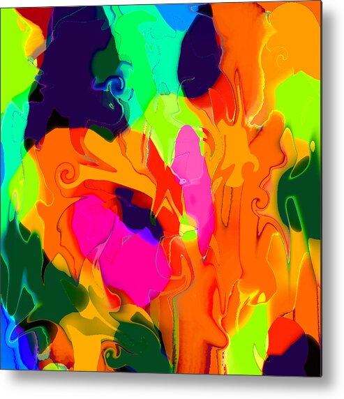 Abstract Metal Print featuring the digital art Flower in Bloom Abstract by Ronald Mills