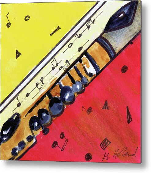  Metal Print featuring the painting Flute by Genevieve Holland
