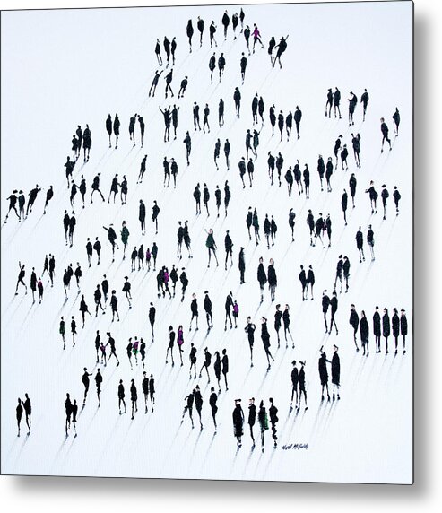 Art Of Queing Metal Print featuring the painting Forming A Queue by Neil McBride