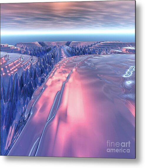 Glacier Metal Print featuring the digital art Fractal Glacier Landscape by Phil Perkins