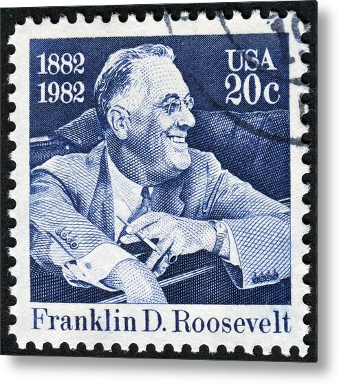 Usa Metal Print featuring the photograph Franklin Roosevelt Stamp by Traveler1116