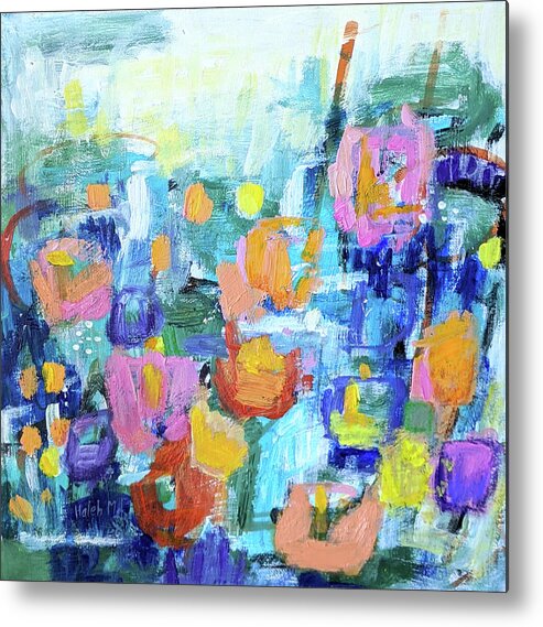 Floral Abstract Metal Print featuring the painting Free Spirit by Haleh Mahbod