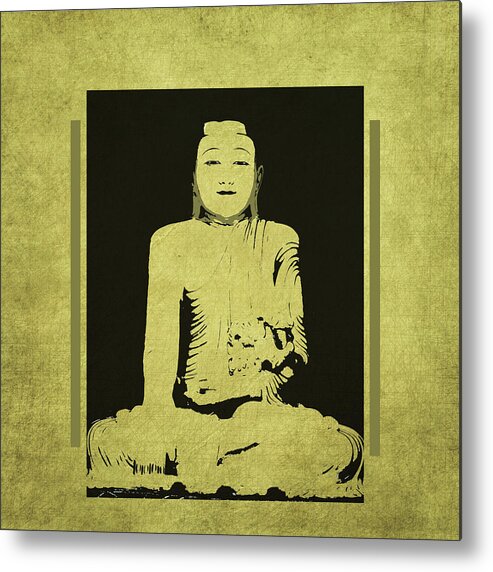 Gautama Buddha Metal Print featuring the mixed media Gautama Buddha by Kandy Hurley