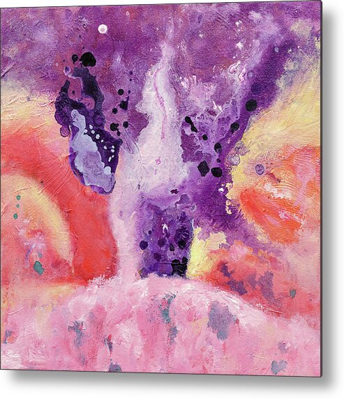 Abstract Metal Print featuring the painting Gentle Eruption by Maria Meester