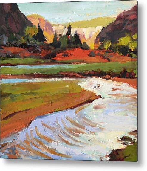 Zion Metal Print featuring the painting Gentle Flow in Zion by Steve Henderson