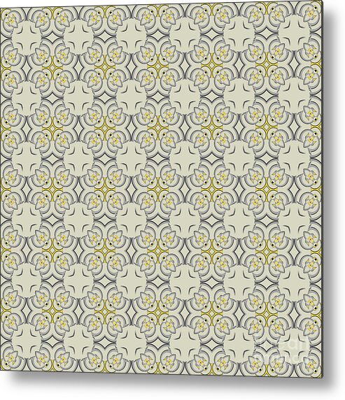 Patterns Metal Print featuring the digital art Geometric Designer Pattern 2733 - Orange Cream Grey by Philip Preston