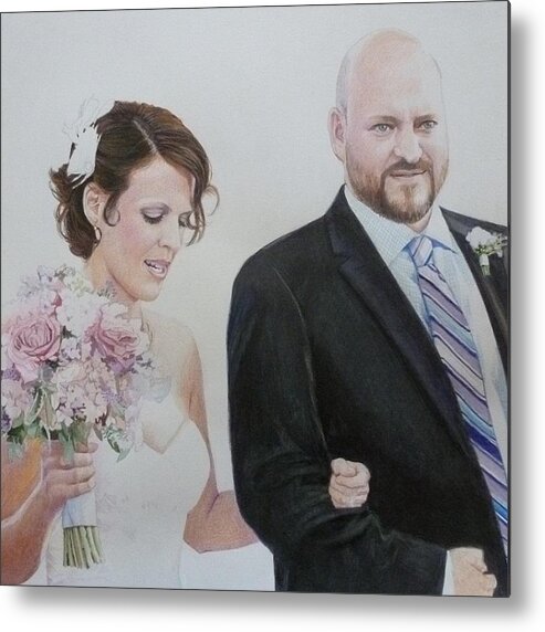 Bride Metal Print featuring the mixed media Giving the Bride Away by Constance DRESCHER