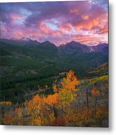 Glacier Gorge Metal Print featuring the photograph Glacier Gorge Autumn Sunset by Aaron Spong