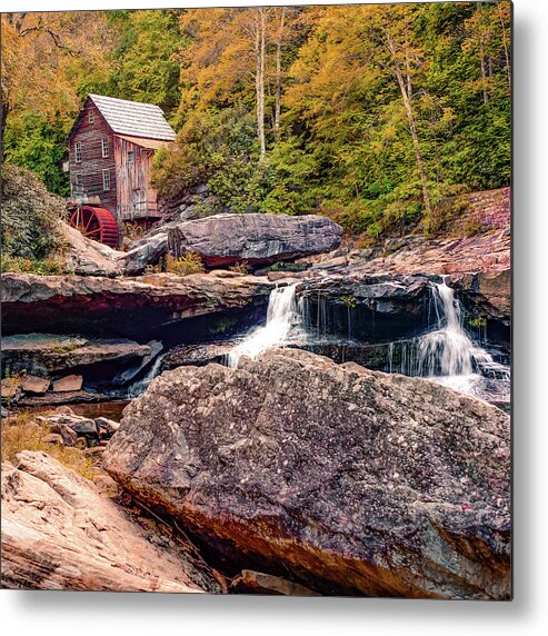 West Virginia Metal Print featuring the photograph Glade Creek Grist Mill of Babcock State Park - West Virginia 1x1 by Gregory Ballos