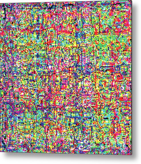 Pixel Metal Print featuring the digital art Glitch Number 6 by Cu Biz